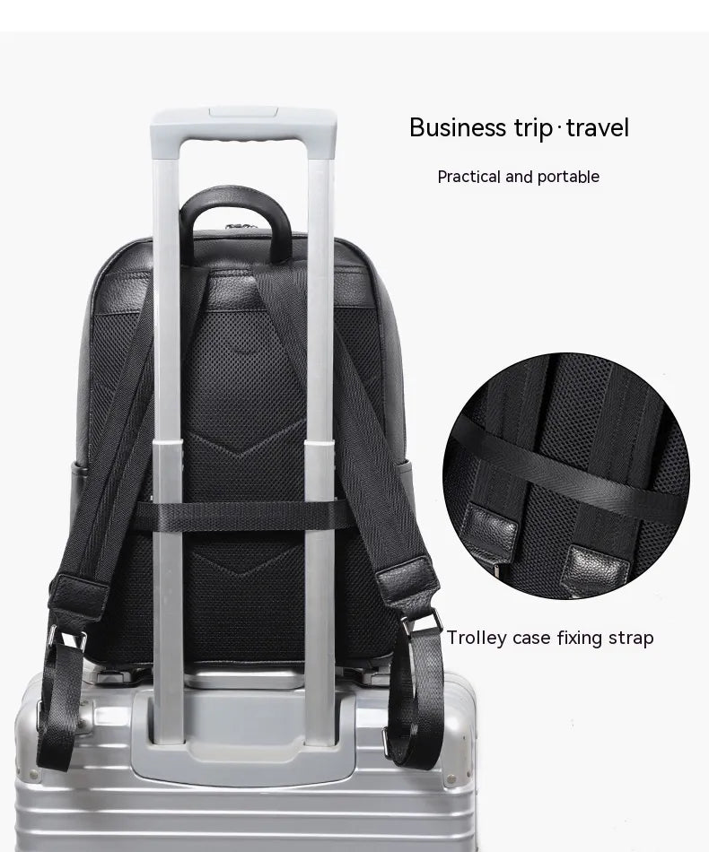 Premium Genuine Leather Men's Travel Backpack