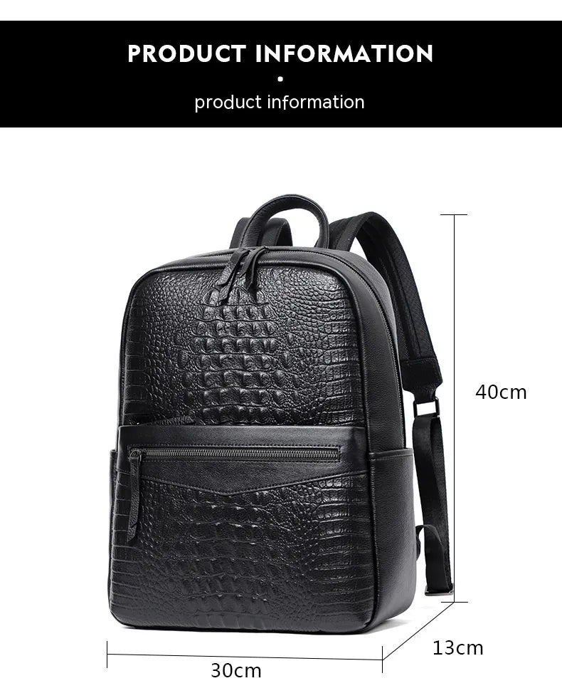 Premium Genuine Leather Men's Travel Backpack