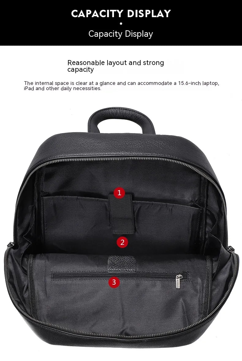 Premium Genuine Leather Men's Travel Backpack