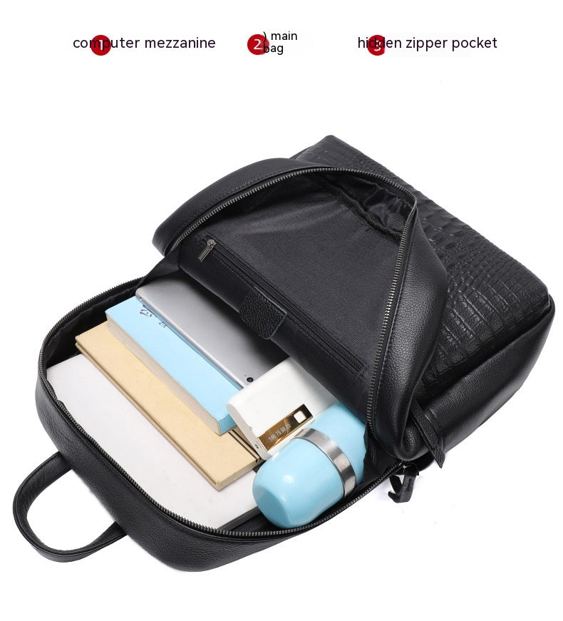 Premium Genuine Leather Men's Travel Backpack