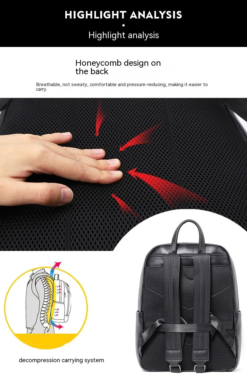 Premium Genuine Leather Men's Travel Backpack