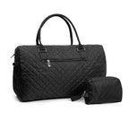 Women's Quilted Travel Bag & Toiletry Set