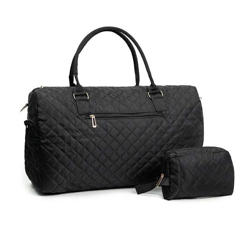 Women's Quilted Travel Bag & Toiletry Set