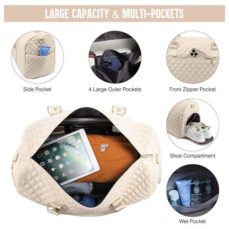 Women's Quilted Travel Bag & Toiletry Set