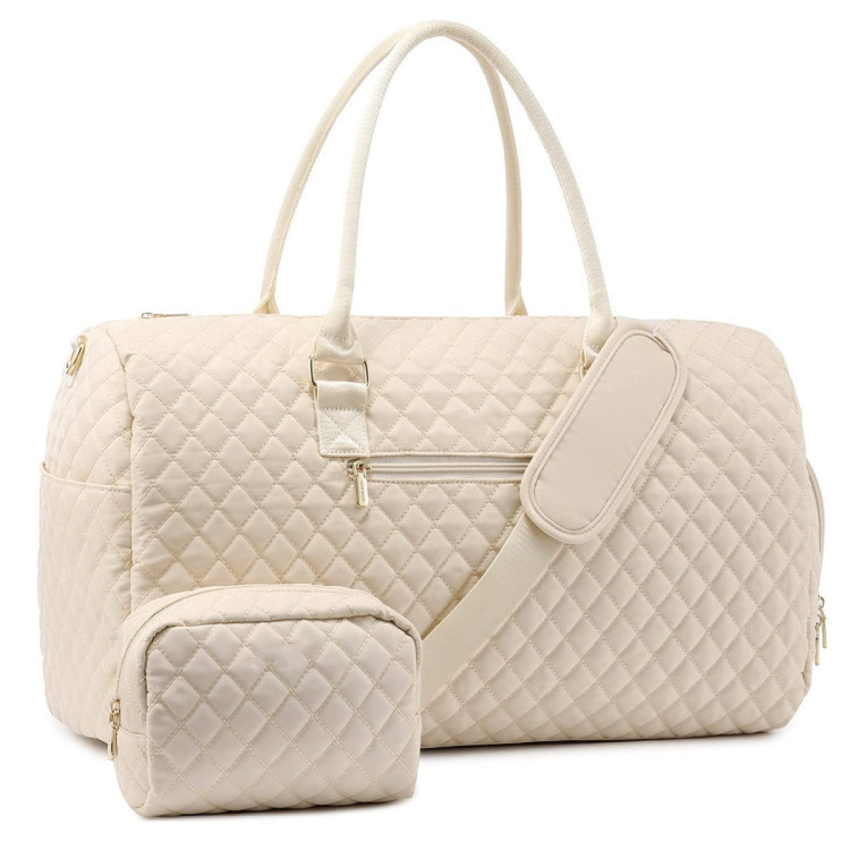 Women's Quilted Travel Bag & Toiletry Set