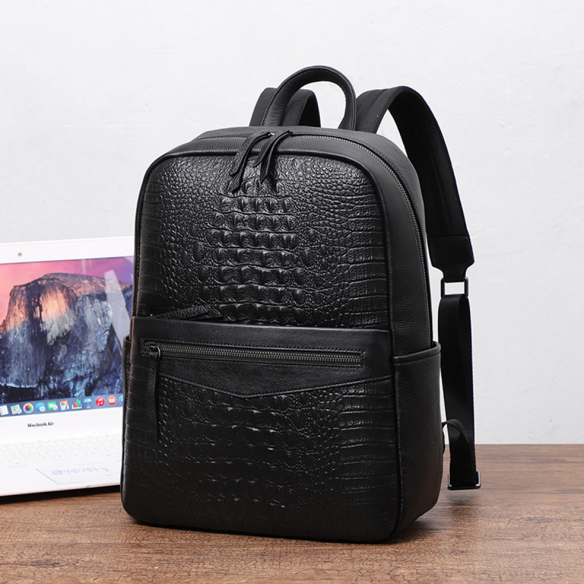 Premium Genuine Leather Men's Travel Backpack