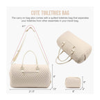 Women's Quilted Travel Bag & Toiletry Set