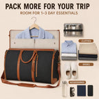 2 in 1 Convertible Garment Duffel Bag