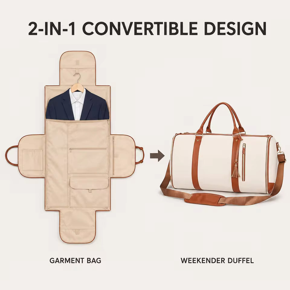 2 in 1 Convertible Garment Duffel Bag